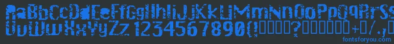 フォントDrschiwago – 黒い背景に青い文字