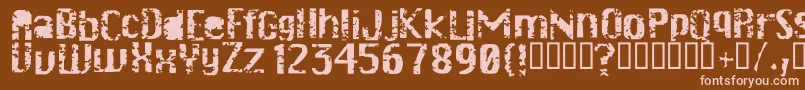 フォントDrschiwago – 茶色の背景にピンクのフォント