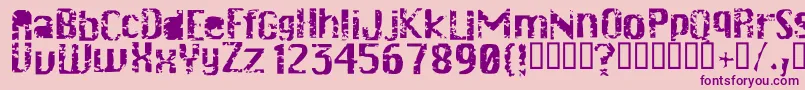 フォントDrschiwago – ピンクの背景に紫のフォント