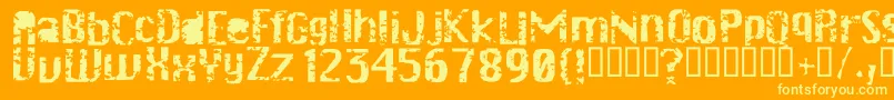Drschiwago-fontti – keltaiset fontit oranssilla taustalla