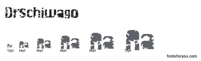 Размеры шрифта Drschiwago