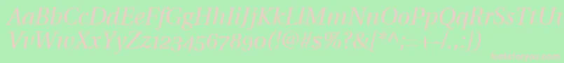UtopiaItalicWithOldstyleFigures Font – Pink Fonts on Green Background