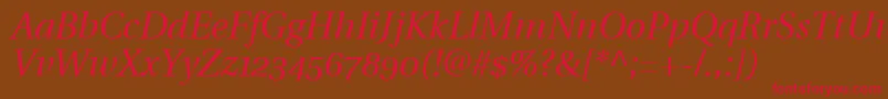UtopiaItalicWithOldstyleFigures Font – Red Fonts on Brown Background