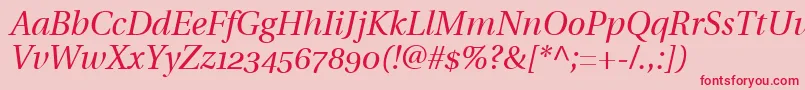 UtopiaItalicWithOldstyleFigures Font – Red Fonts on Pink Background