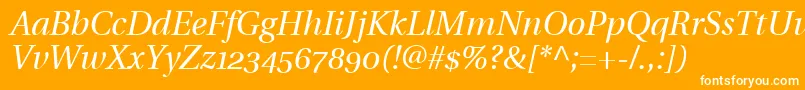 UtopiaItalicWithOldstyleFigures Font – White Fonts on Orange Background