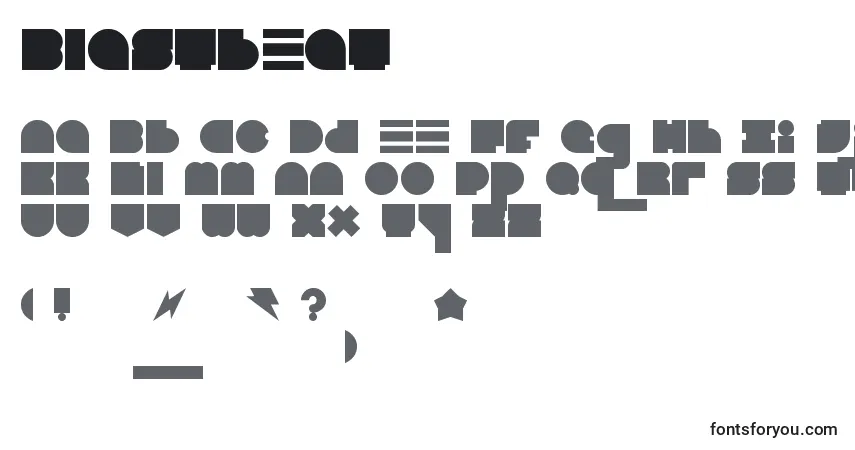Шрифт Blastbeat6 – алфавит, цифры, специальные символы
