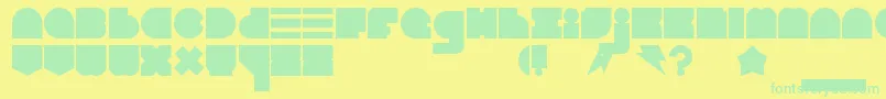 Blastbeat6 Font – Green Fonts on Yellow Background