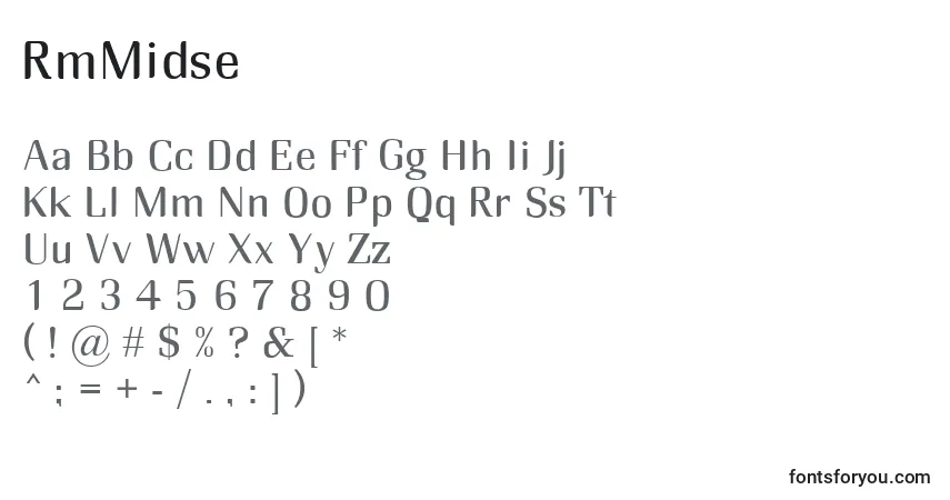Fuente RmMidse - alfabeto, números, caracteres especiales