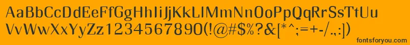 RmMidse-Schriftart – Schwarze Schriften auf orangefarbenem Hintergrund