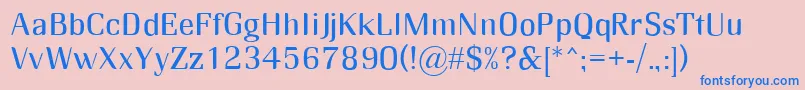 RmMidse-Schriftart – Blaue Schriften auf rosa Hintergrund