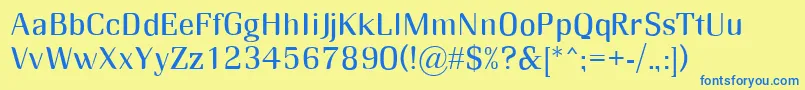 RmMidse Font – Blue Fonts on Yellow Background