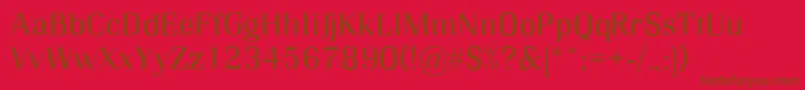 RmMidse-Schriftart – Braune Schriften auf rotem Hintergrund