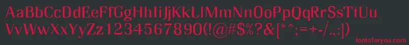 フォントRmMidse – 黒い背景に赤い文字