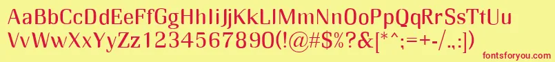 RmMidse Font – Red Fonts on Yellow Background