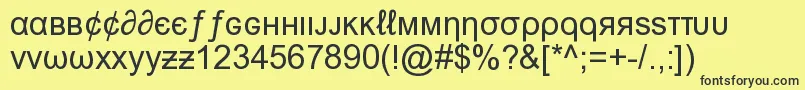 フォントMsnWeirdFont – 黒い文字の黄色い背景