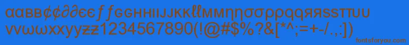 MsnWeirdFont Font – Brown Fonts on Blue Background