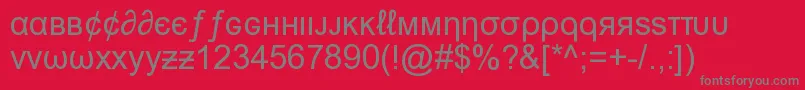 Czcionka MsnWeirdFont – szare czcionki na czerwonym tle