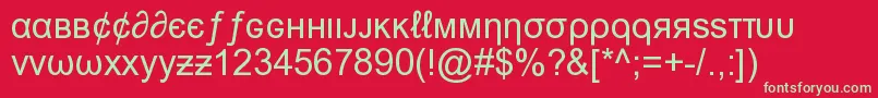 Czcionka MsnWeirdFont – zielone czcionki na czerwonym tle