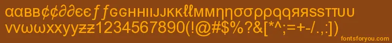 MsnWeirdFont Font – Orange Fonts on Brown Background