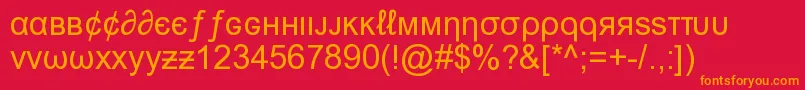 MsnWeirdFont Font – Orange Fonts on Red Background