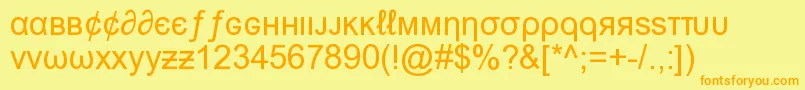 MsnWeirdFont Font – Orange Fonts on Yellow Background
