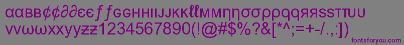 MsnWeirdFont Font – Purple Fonts on Gray Background