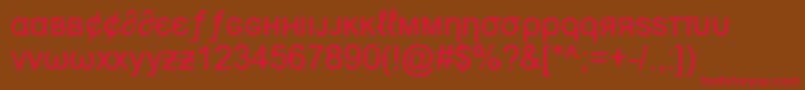 Czcionka MsnWeirdFont – czerwone czcionki na brązowym tle