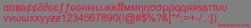 MsnWeirdFont Font – Red Fonts on Gray Background
