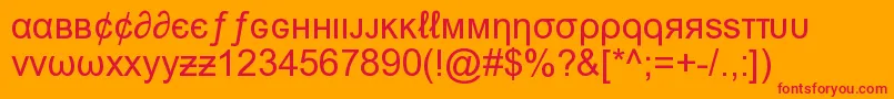 MsnWeirdFont Font – Red Fonts on Orange Background