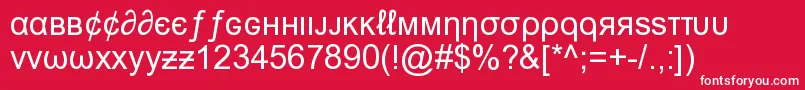 Fonte MsnWeirdFont – fontes brancas em um fundo vermelho