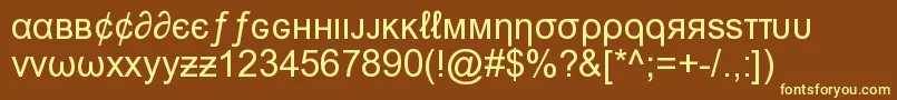 フォントMsnWeirdFont – 黄色のフォント、茶色の背景