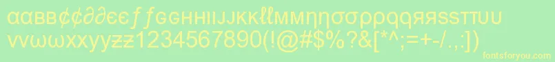 MsnWeirdFont Font – Yellow Fonts on Green Background