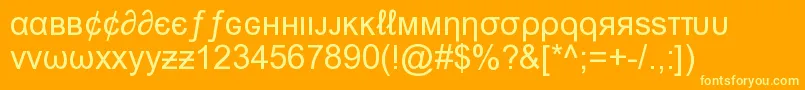 MsnWeirdFont Font – Yellow Fonts on Orange Background