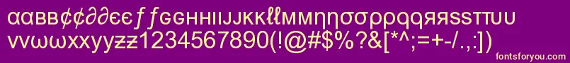 MsnWeirdFont Font – Yellow Fonts on Purple Background
