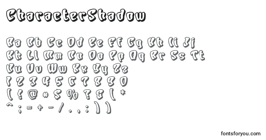 CharacterShadow Font – alphabet, numbers, special characters