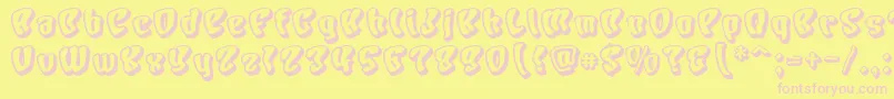 CharacterShadow Font – Pink Fonts on Yellow Background