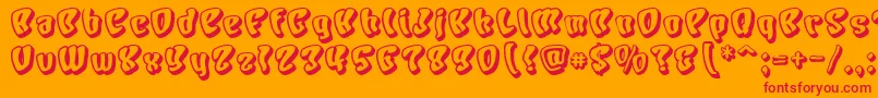 CharacterShadow Font – Red Fonts on Orange Background