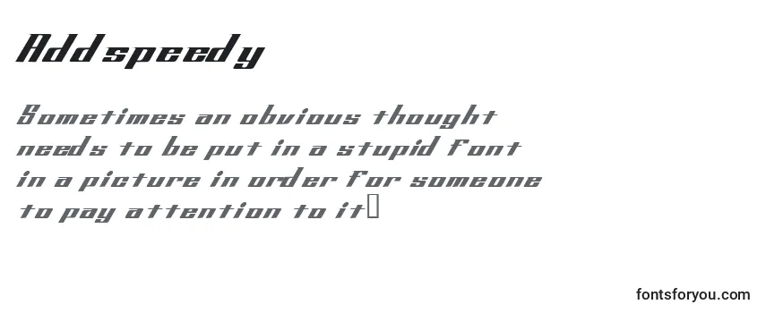 Review of the Addspeedy Font