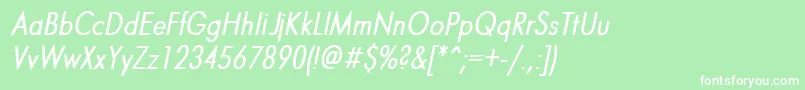 Futurnrt Font – White Fonts on Green Background