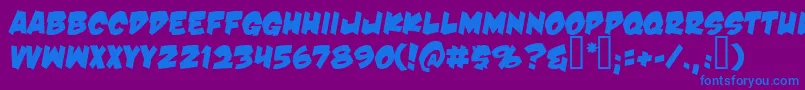 Dnk-Schriftart – Blaue Schriften auf violettem Hintergrund