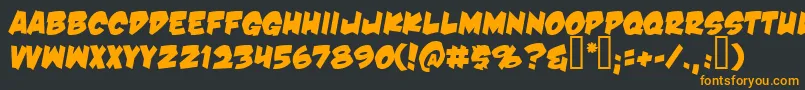 Dnk-Schriftart – Orangefarbene Schriften auf schwarzem Hintergrund
