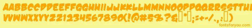 Weitere Informationen zur Dnk-Schriftart Dnk-Schriftart – Orangefarbene Schriften auf gelbem Hintergrund