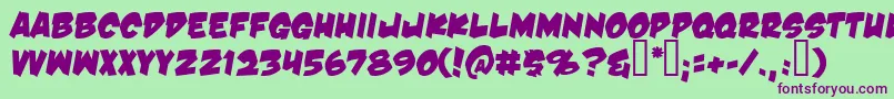 Dnk Font – Purple Fonts on Green Background