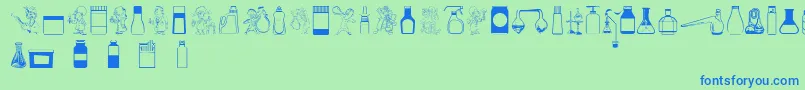 Czcionka Labbats – niebieskie czcionki na zielonym tle