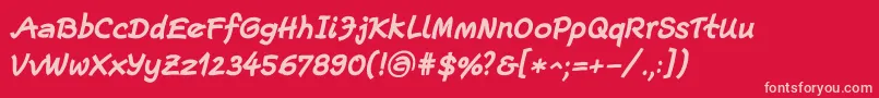 EscriptLtBoldItalic Font – Pink Fonts on Red Background