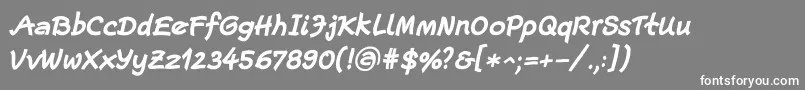 EscriptLtBoldItalic Font – White Fonts on Gray Background