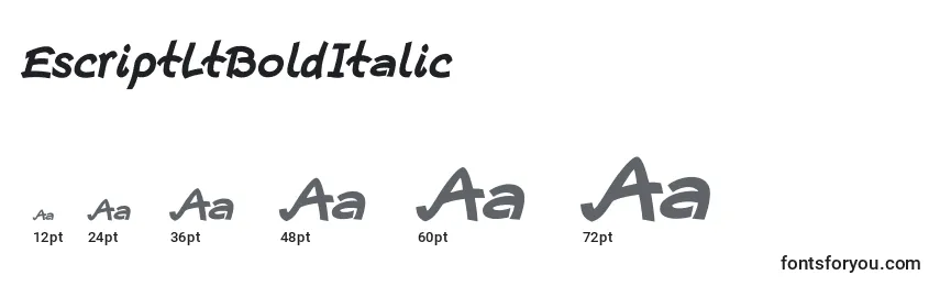 Größen der Schriftart EscriptLtBoldItalic