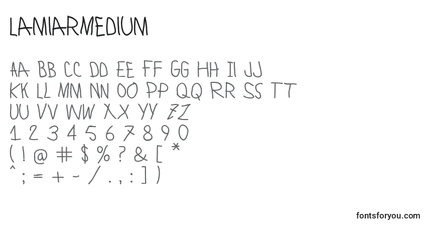 Schriftart LamiarMedium (82293) – Alphabet, Zahlen, spezielle Symbole