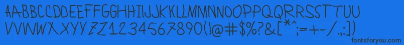 フォントLamiarMedium – 黒い文字の青い背景