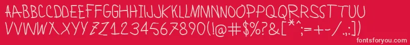 LamiarMedium Font – Pink Fonts on Red Background